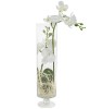 Декоративные цветы "Орхидея белая" в вазе, 25х11х54 см.