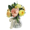Декоративные цветы "Розы жёлтые и розовые" в вазе, 22х22х26 см. Dream Garden