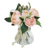Декоративные цветы "Розы розовые" в вазе, 22х22х26 см.