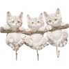 Вешалка настенная Kid Cats, коллекция "Котята" 29*21*11, Полирезин, Белый