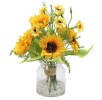 Декоративные цветы в вазе Букет с подсолнухами, 26х23х30 см. Dream Garden