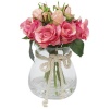 Декоративные цветы в вазе Розы розовые, 22х22х26 см. Dream Garden