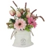 Декоративные цветы в вазе Герберы розовые и тюльпаны, 27х25х37см. Dream Garden