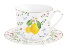 Чашка с блюдцем Цветы и лимоны, 0,37 л. Easy Life