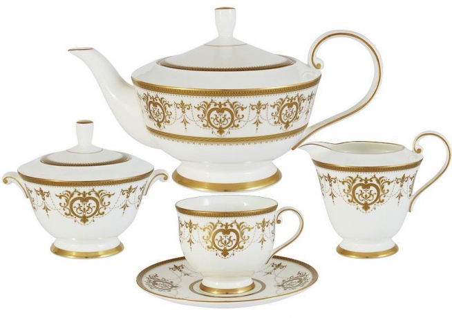 Чайный сервиз из 17 предметов на 6 персон Тиара Голд, Narumi