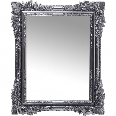 Зеркало Fiore, коллекция "Цветок" 89*109*7,5, Акрил, Сосна, Стекло, Серебряный