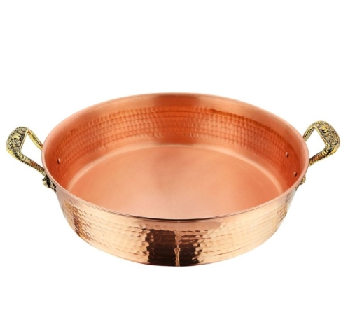 Таз, 4,5 л. медный кованый с латун. ручк. "Ягоды"