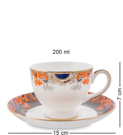 JK-222 Чайный набор на 2 перс. "Риомаджоре" (Riomaggiore Pavone)