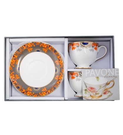 JK-222 Чайный набор на 2 перс. "Риомаджоре" (Riomaggiore Pavone)
