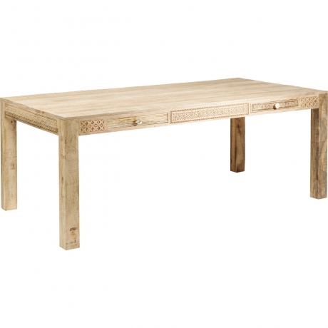 Стол Puro, коллекция "Чистый", ручная работа 200*76*100, Манго, МДФ, Сталь, Бежевый