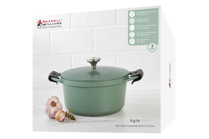 Кастрюля Agile, зелёная, 24 см, 4,2 л. Maxwell & Williams