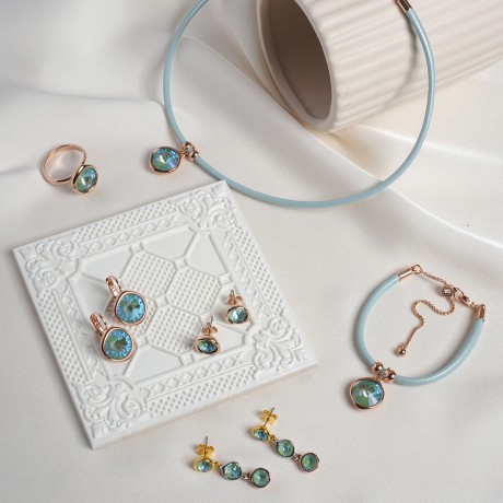 Серьги Green colors Fiore Luna