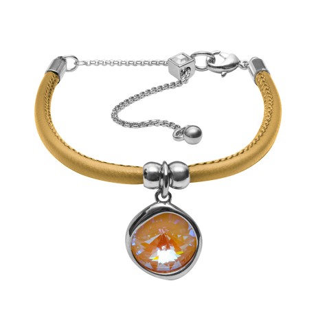 Браслет Light Grey D. / Beige Leather Fiore Luna