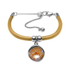 Браслет Light Grey D. / Beige Leather Fiore Luna