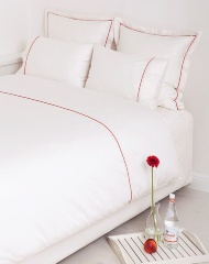 Комплект постельного белья "HOTEL LUX", сатин, 200х220+240x260+2(50х70) см. экрю/терракотовый, BOVI