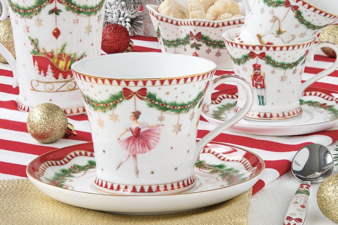 Пара чайная, 1 перс, 2 пр, 200 мл, фарфор P, белая, Щелкунчик и фея, Magie de Noel, Easy Life
