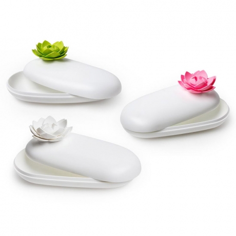 Шкатулка Lotus, белая/зеленая, Qualy