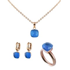 Кольцо Firenze ocean 16.5 мм. 612123 BL/RG Qudo