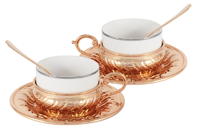 Чайный набор на 2 персоны "Stradivari" Gamma с отделкой под розовое золото