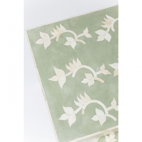 Столик приставной Osaka, коллекция "Осака", количество предметов 2, ручная работа 40*46*40, Манго, МДФ, Верблюжья кость, Зеленый