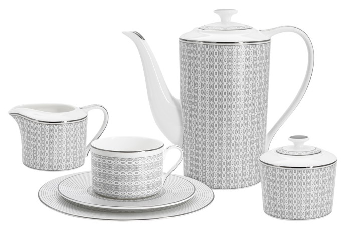 Чайный сервиз Сильвер, 6 персон, 21 предмет Emily