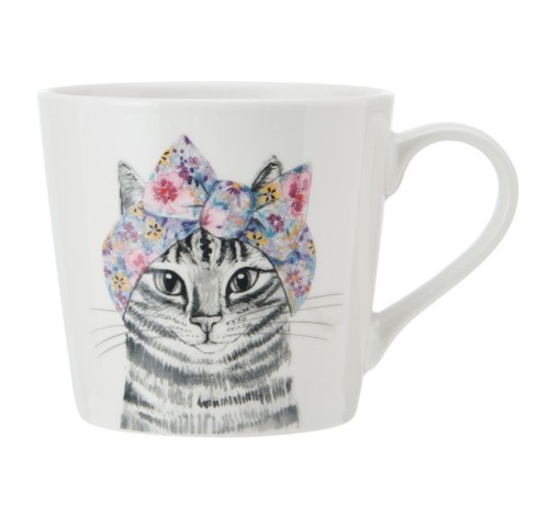 Кружка фарфоровая Mikasa Tipperleyhill с принтом кошки, 380 мл. Kitchen Craft