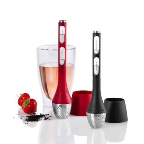 Ситечко для заваривания чая c часами AdHoc, красный