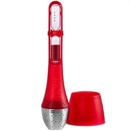 Ситечко для заваривания чая c часами AdHoc, красный