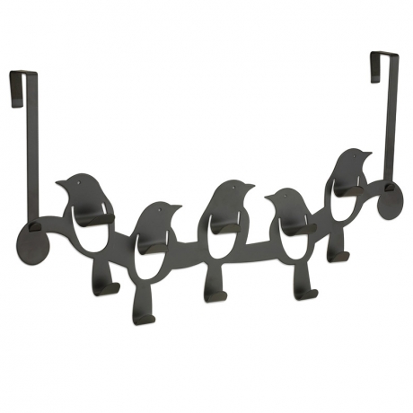 Вешалка надверная Birdseye, 10 крючков, черная, Umbra