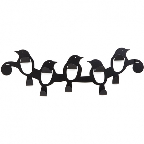 Вешалка надверная Birdseye, 10 крючков, черная, Umbra