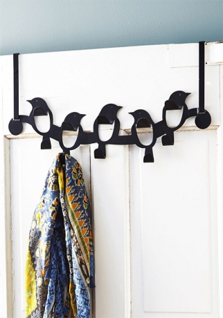 Вешалка надверная Birdseye, 10 крючков, черная, Umbra