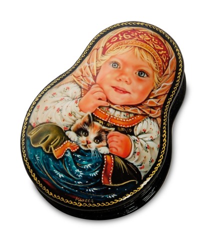 ШК-19/ 1-D Шкатулка в технике декупаж "Матрешка" (11,5х8,5х3)