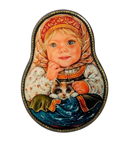 ШК-19/ 1-D Шкатулка в технике декупаж "Матрешка" (11,5х8,5х3)