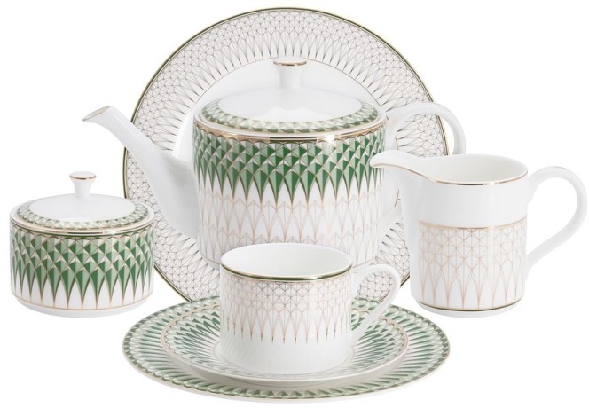 Чайный сервиз Изумруд, 12 персон, 40 предметов Emily