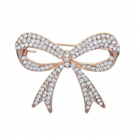Брошь Бантик FAN-07478.1 BW/RG Shadore