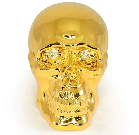 Череп, 24х15х18 см. PISTOLETTO, керамика, золото, swarovski
