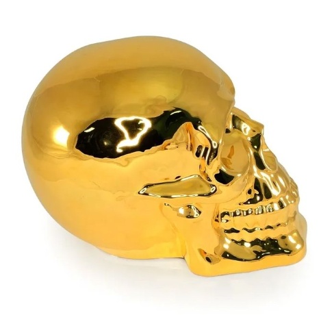 Череп, 24х15х18 см. PISTOLETTO, керамика, золото, swarovski