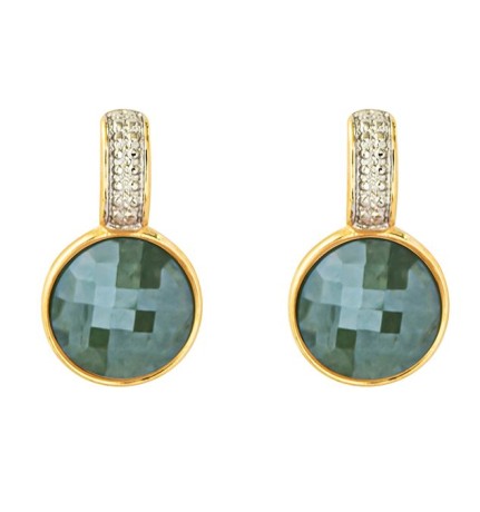 Серьги pearl green quartz A3091.16 G/G Possebon