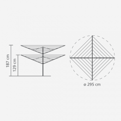 Уличная сушилка Lift-O-Matic (60 м навески), с чехлом Brabantia