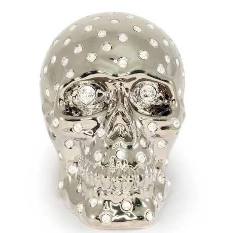 Череп, 24х15х18 см. PISTOLETTO, керамика, платина, swarovski