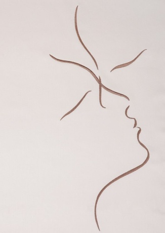 Комплект постельного белья "KISS", сатин, 150х210+220x240+50х70см. бежевый/шоколадный, Bovi