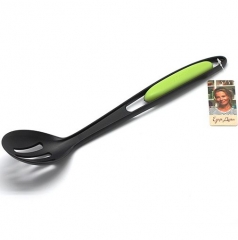 Ложка с прорезями Едим Дома, черный/салатовый