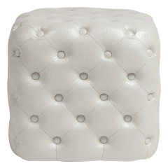 Пуфик квадратный с каретной стяжкой Tutti перламутровый