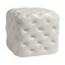 Пуфик квадратный с каретной стяжкой Tutti перламутровый