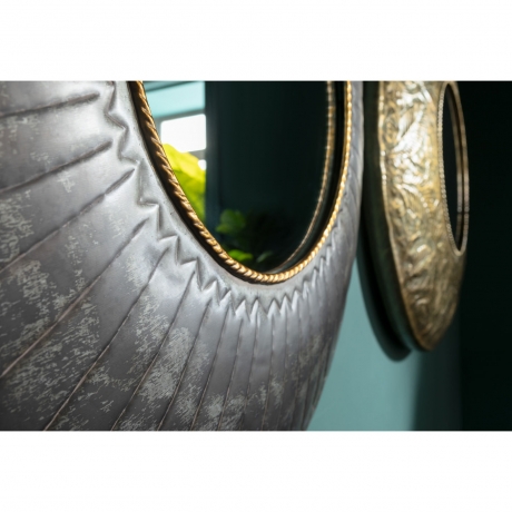 Зеркало Rope, коллекция "Веревка", ручная работа 115*115*9, Сталь, Зеркальное стекло, МДФ, Серый