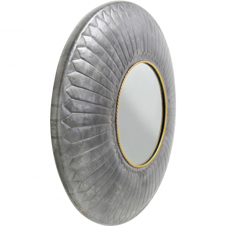 Зеркало Rope, коллекция "Веревка", ручная работа 115*115*9, Сталь, Зеркальное стекло, МДФ, Серый