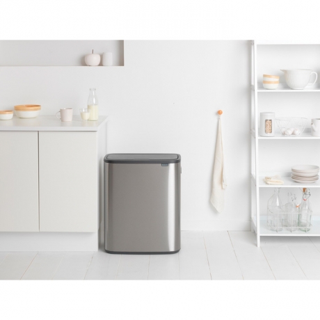 Мусорный бак Touch Bin Bo (60 л), Стальной матовый (Fingerprint Proof) Brabantia