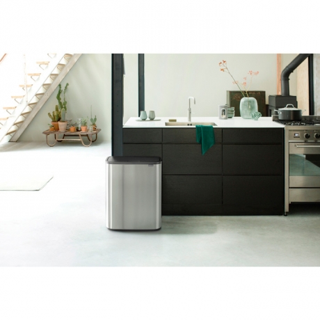 Мусорный бак Touch Bin Bo (60 л), Стальной матовый (Fingerprint Proof) Brabantia