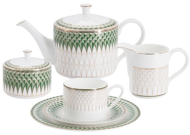 Чайный сервиз Изумруд, 6 персон, 21 предмет Emily