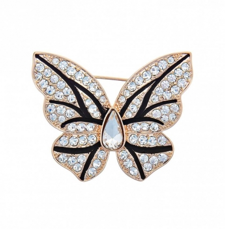 Брошь Бабочка FAN-07425.4 BW/RG Shadore